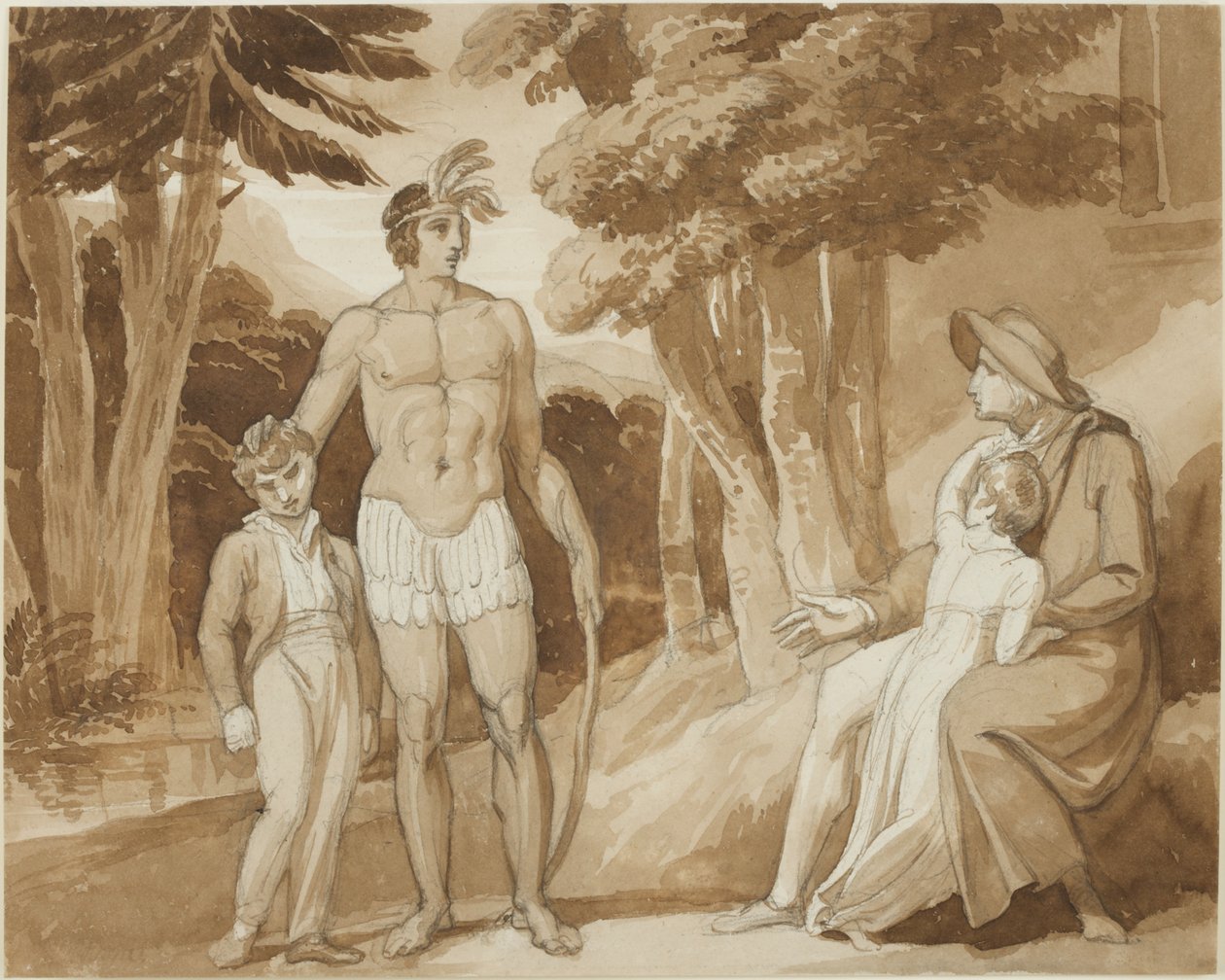 Ilustração para &39;Gertrude of Wyoming&39; (lápis e tinta sobre papel) de Henry Pierce Bone