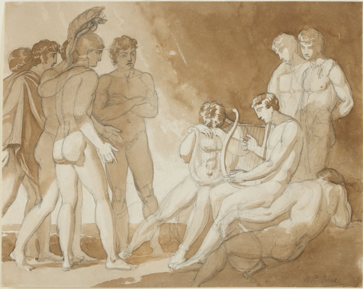 Ilustração para &39;Paradise Lost&39; (tinta e lápis sobre papel) de Henry Pierce Bone