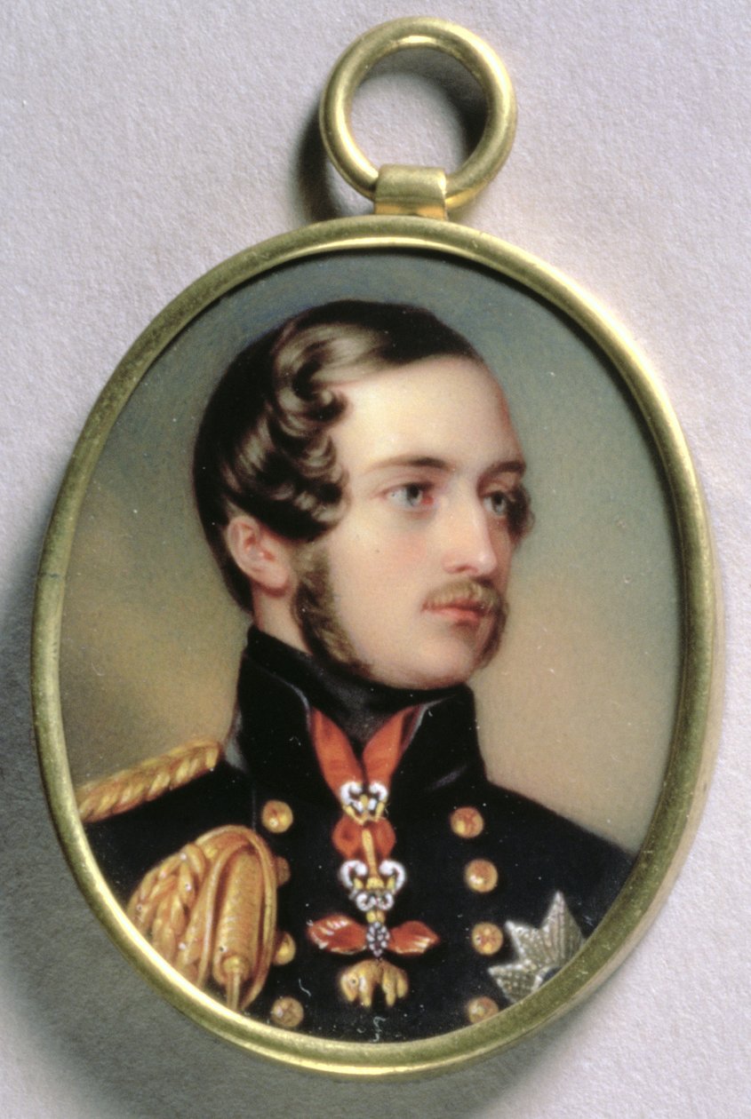 Miniatura do retrato do príncipe Albert, 1842 (wc no esmalte no ouro) de Henry Pierce Bone