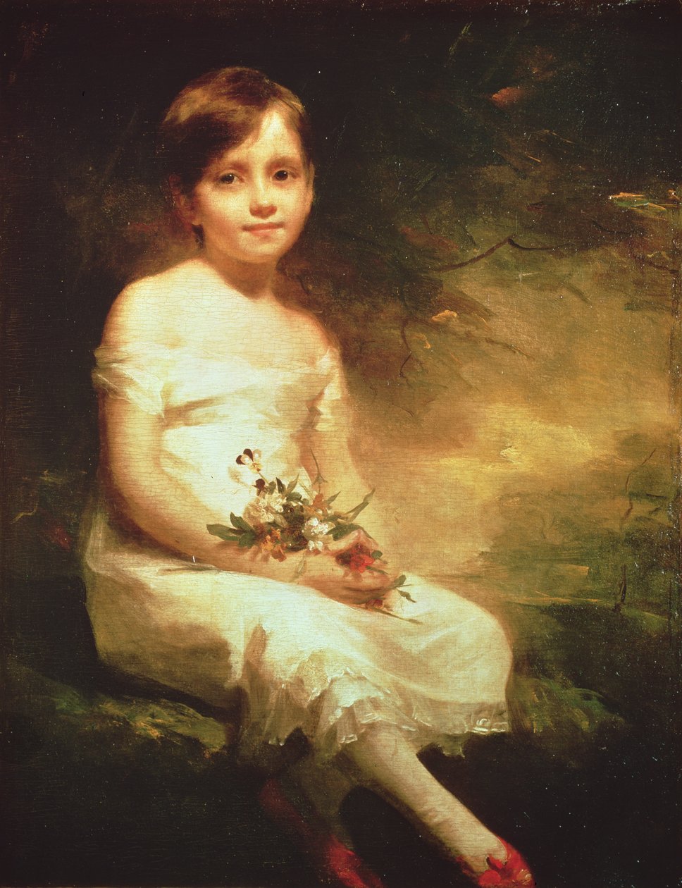 Menina com flores ou inocência, retrato de Nancy Graham de Henry Raeburn
