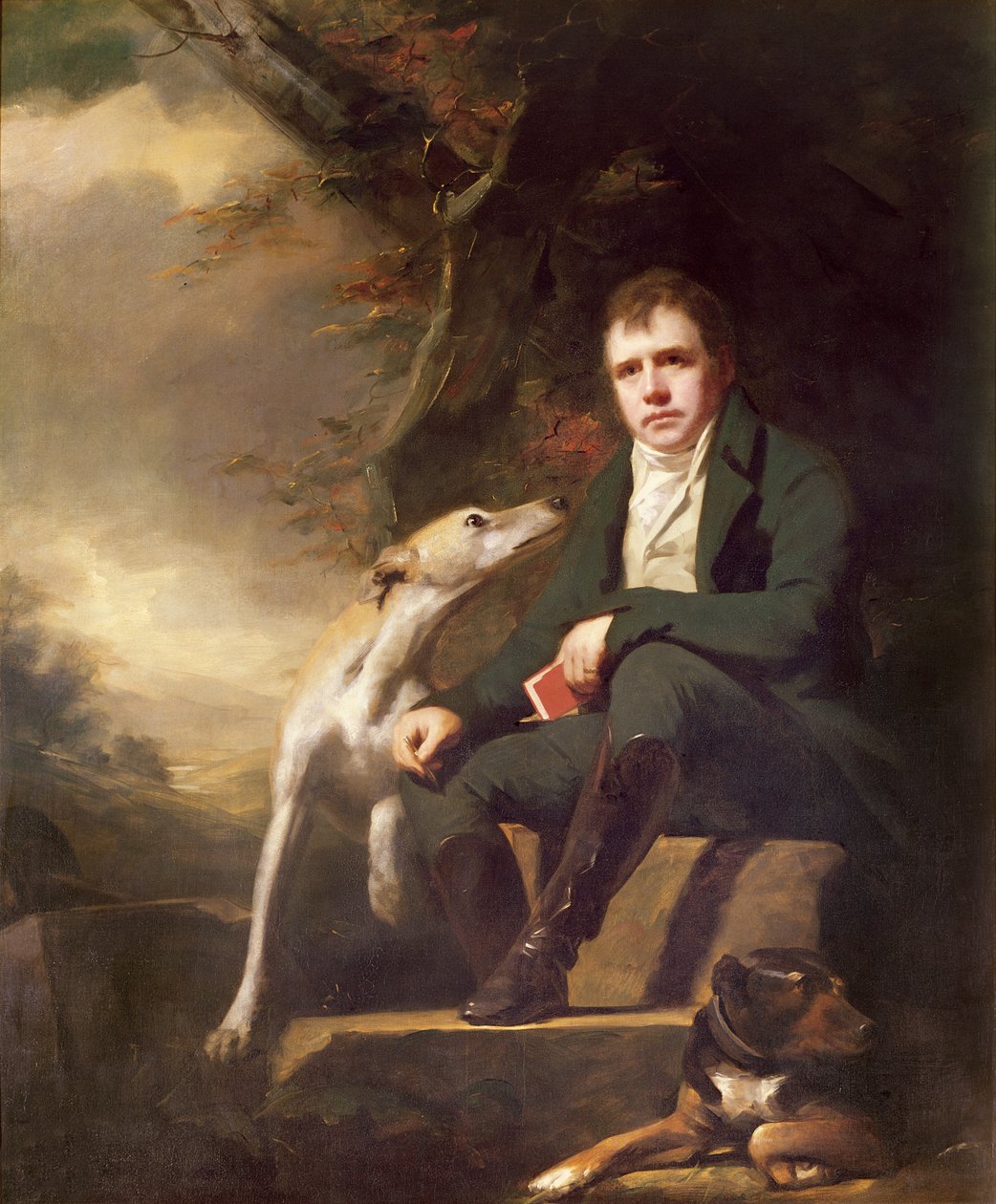 Retrato, de, sir, walter, scott, e, seu, cachorros de Henry Raeburn