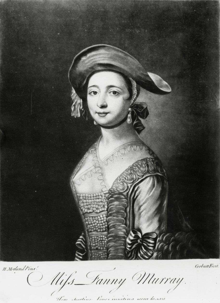 Senhorita Fanny Murray, gravada por Corbutt (mezzotint) de Henry Robert Morland
