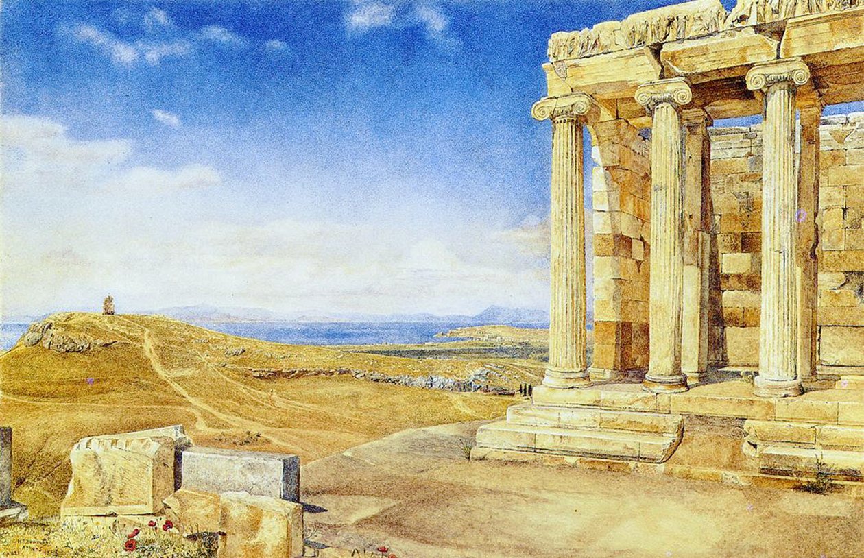 O Templo de Atena Nike, Acrópole, Atenas, 1893 de Henry Roderick Newman