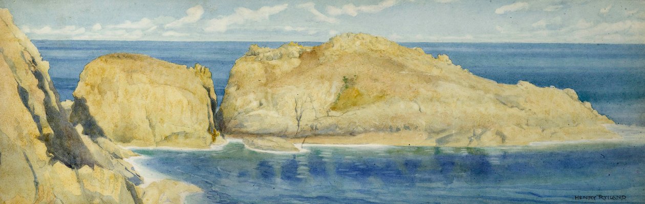 Rochas de Moie de la Breniere, Sark, c.1900 de Henry Ryland