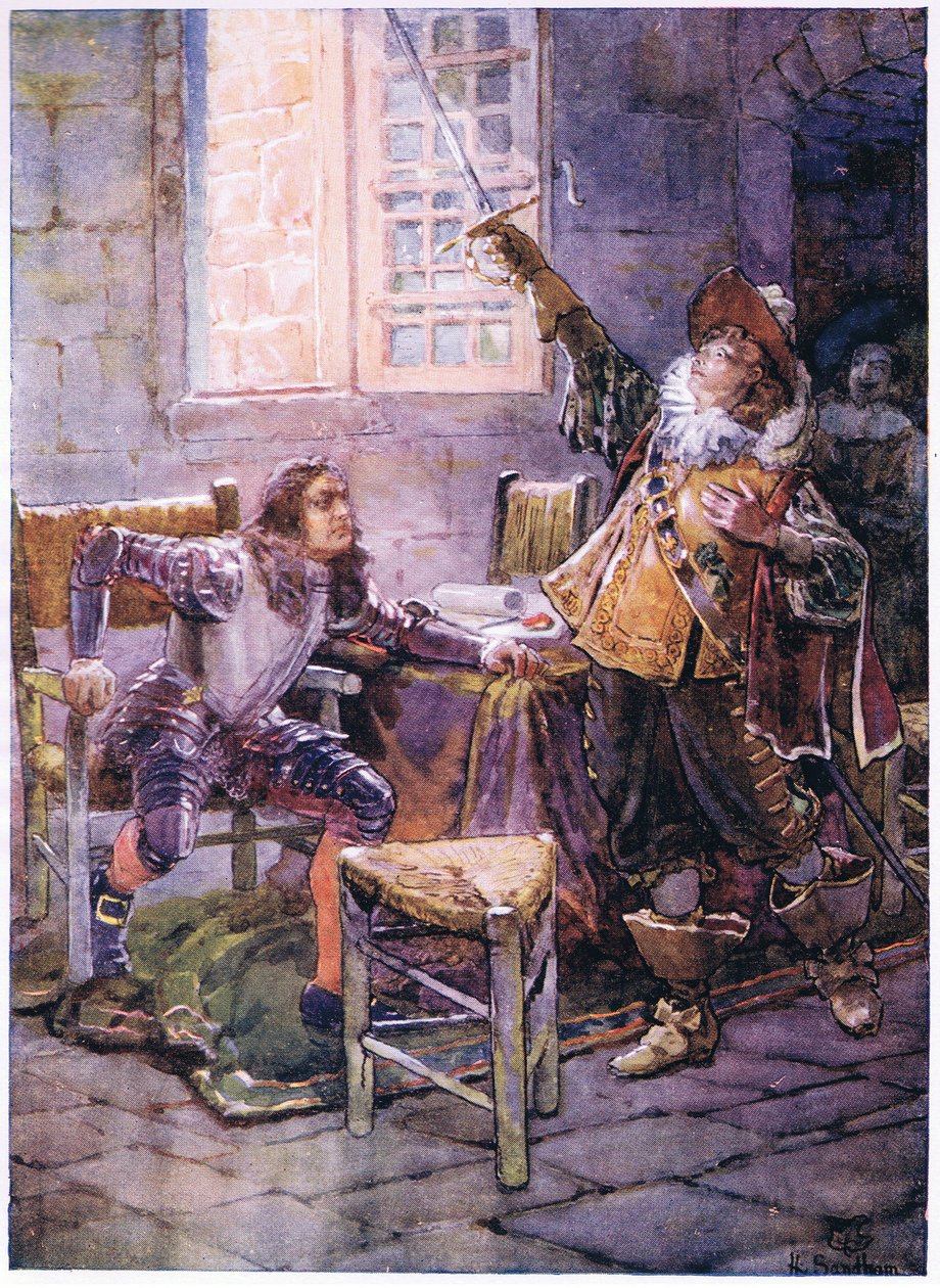 De la Tour se recusa a entregar sua lealdade 1630, c.1920 de Henry Sandham