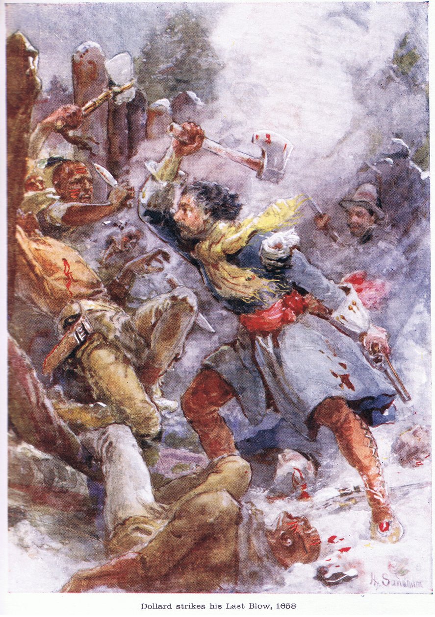 Dollard dá seu último golpe 1658, c.1920 de Henry Sandham