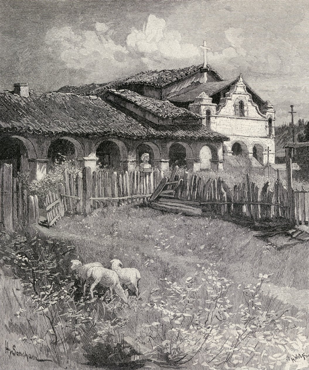 Missão San Antonio de Pádua, Jolon, Califórnia, de &39;The Century Illustrated Monthly Magazine&39;, de maio a outubro de 1883 de Henry Sandham
