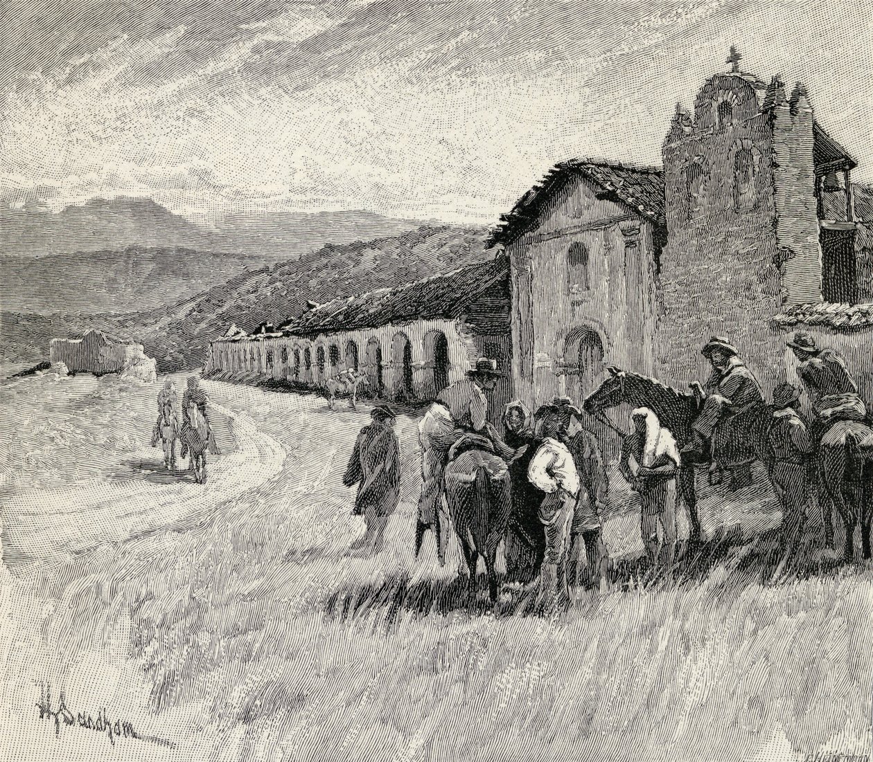 Missão Santa Ynez ou Ines, Solvang, Califórnia, de &39;The Century Illustrated Monthly Magazine&39;, de maio a outubro de 1883 de Henry Sandham