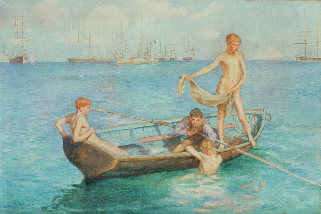 &39;August Blue&39;, 1896 de Henry Scott Tuke
