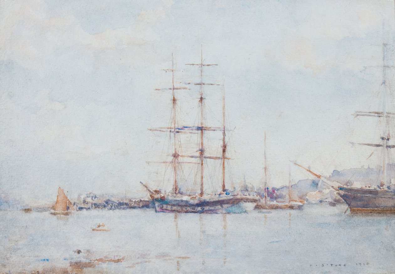 Baía de Falmouth, 1925 de Henry Scott Tuke