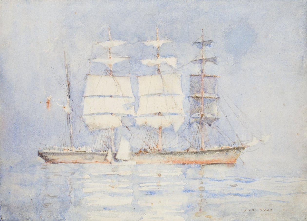 Na Baía de Falmouth de Henry Scott Tuke