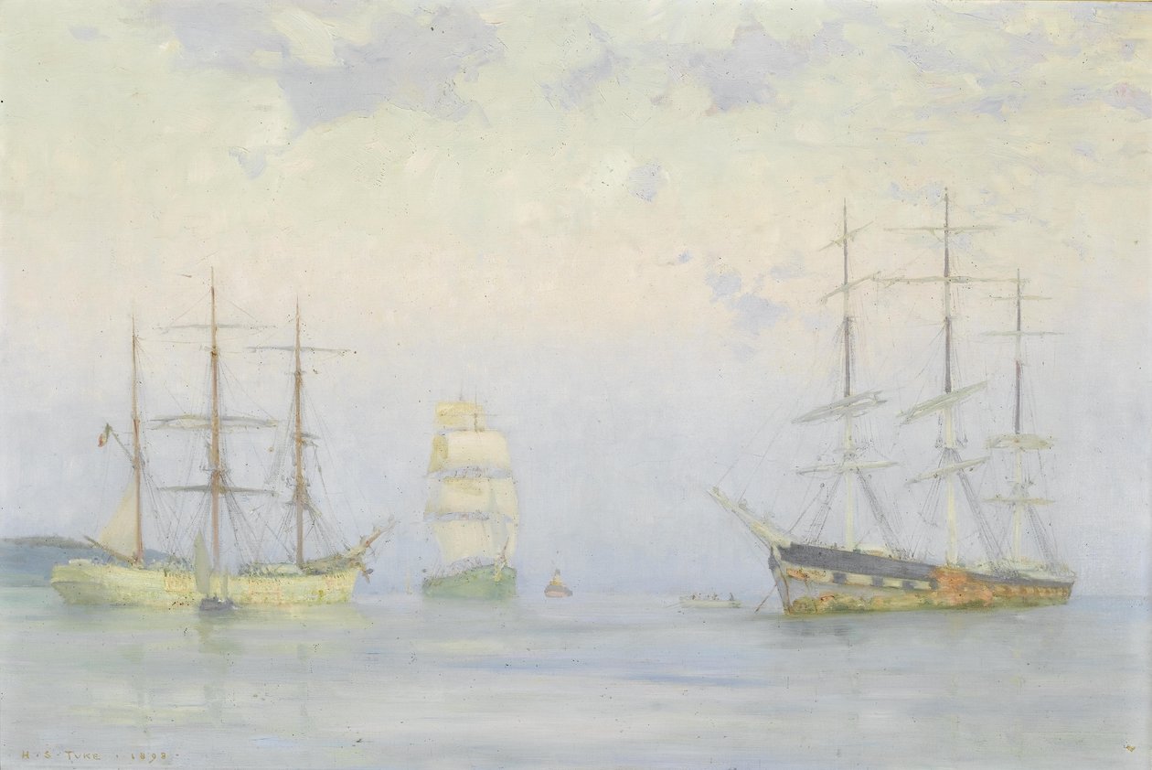 Envio ancorado, Carrick Roads de Henry Scott Tuke