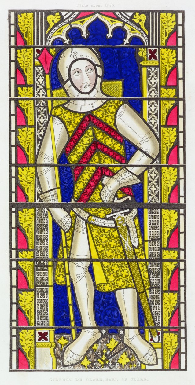 Gilbert de Clare, 3º Conde de Gloucester (1243-95), depois de um vitral de c.1340 na Igreja da Abadia de Tewkesbury de Henry Shaw
