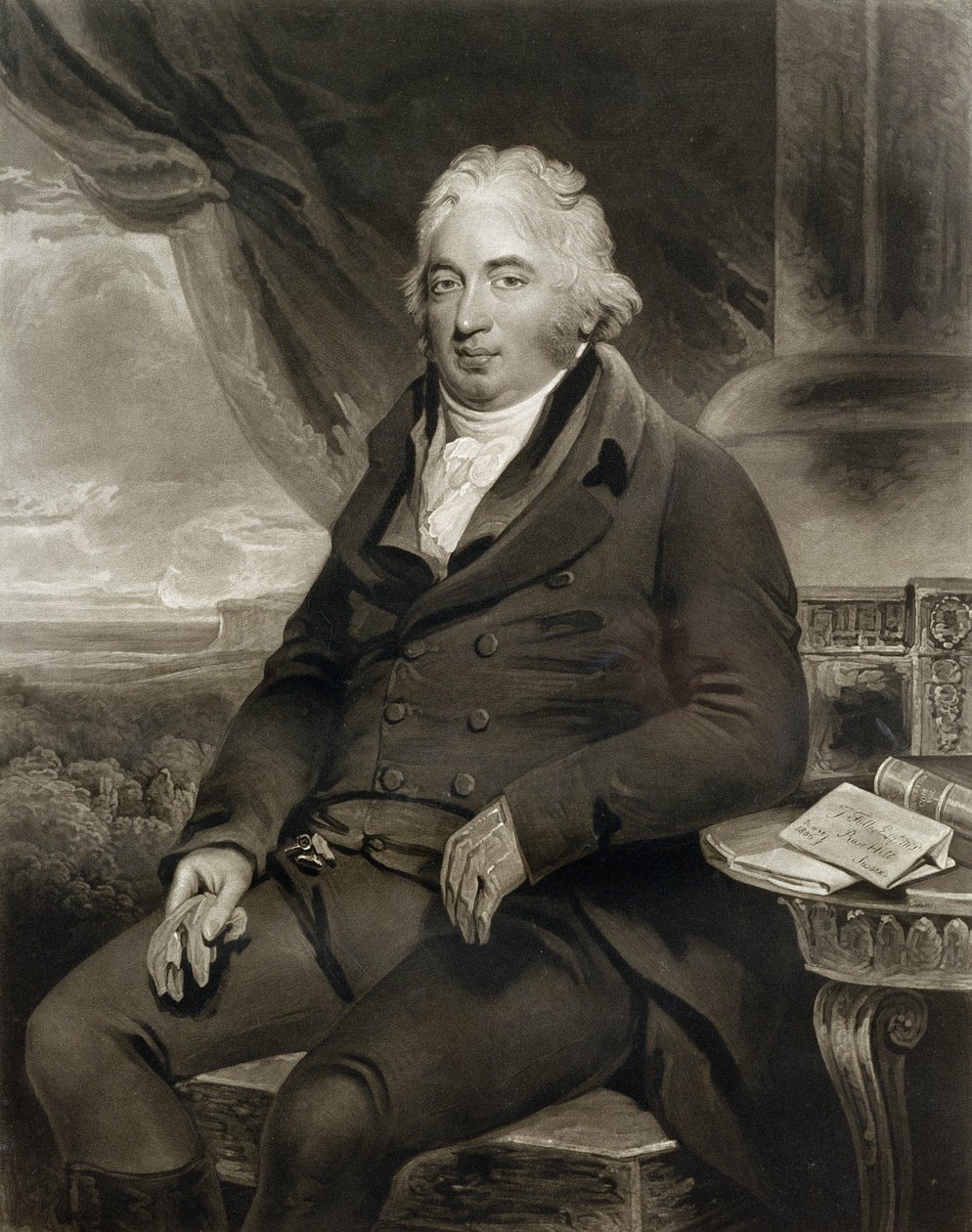J. Fuller Esq, MP, gravado por C. Turner, 1808 (mezzotint) de Henry Singleton
