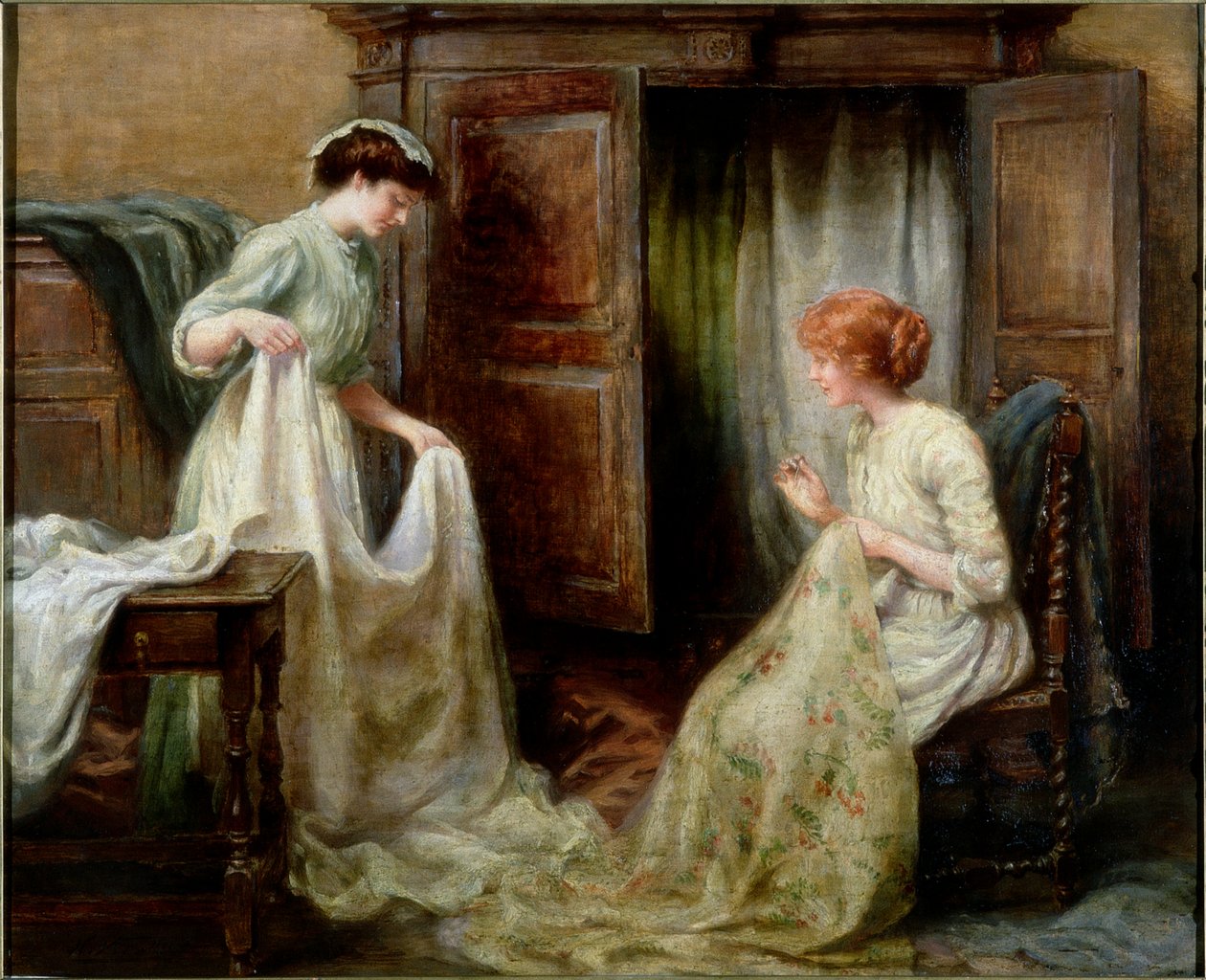 O armário de linho, c.1900 de Henry Straker