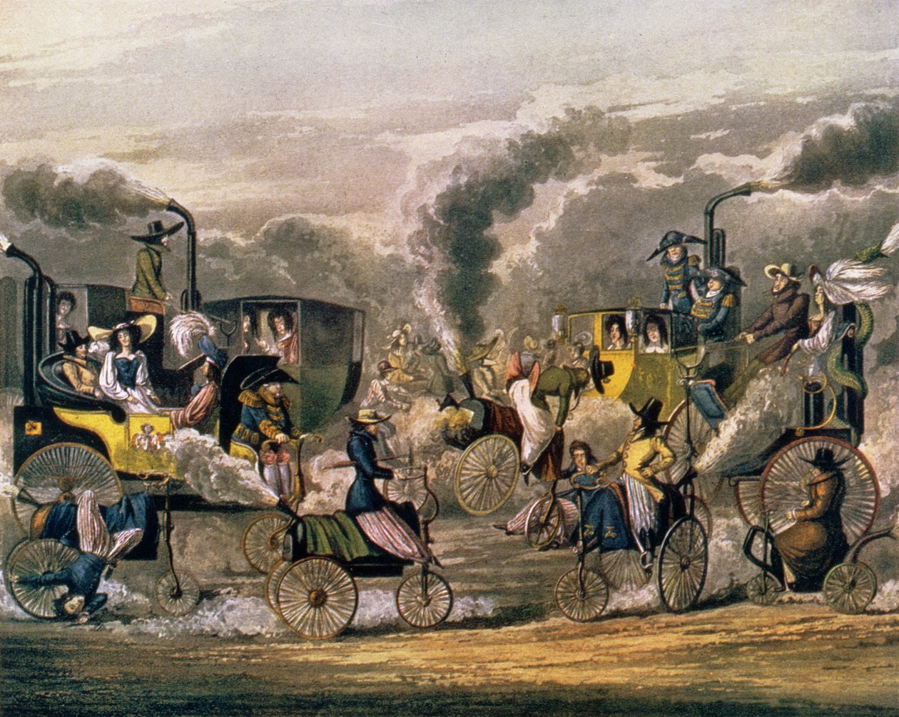 Uma vista no parque do regente em 1831, de "do progresso do vapor", bar. por S. und J. Fuller, 1828 de Henry Thomas Alken