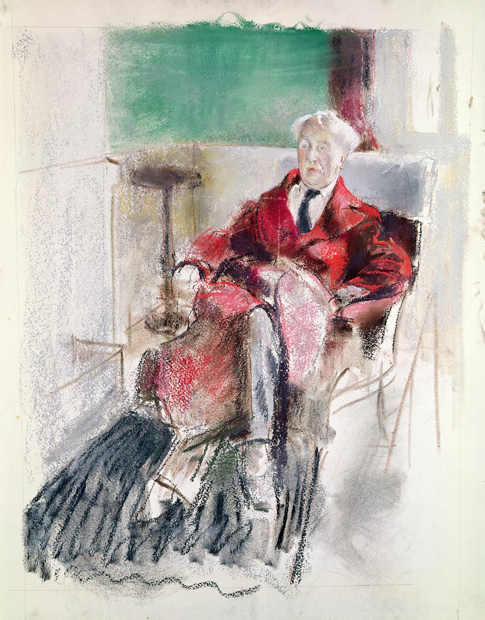 Retrato de George Moore (1852-1933) c.1920 (pastel sobre papel) de Henry Tonks
