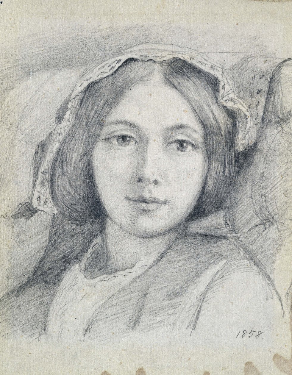 Mary Ellen Meredith, 1858 (lápis sobre papel) de Henry Wallis