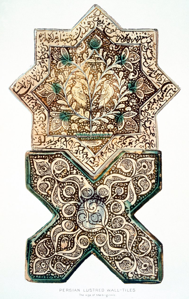 Pl 28 persa Lustred azulejos, do século 19 de Henry Wallis