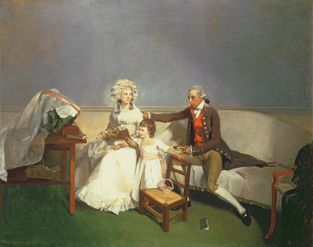 Sir Robert e Lady Buxton e sua filha Anne, c.1786 de Henry Walton
