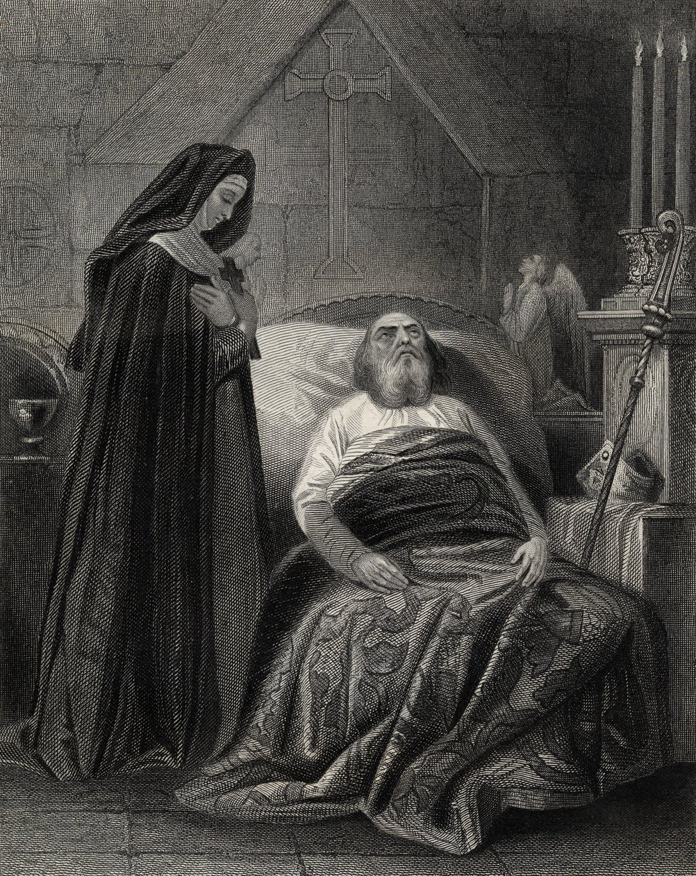 A morte de São Patrício, gravada por J. Rogers de Henry Warren