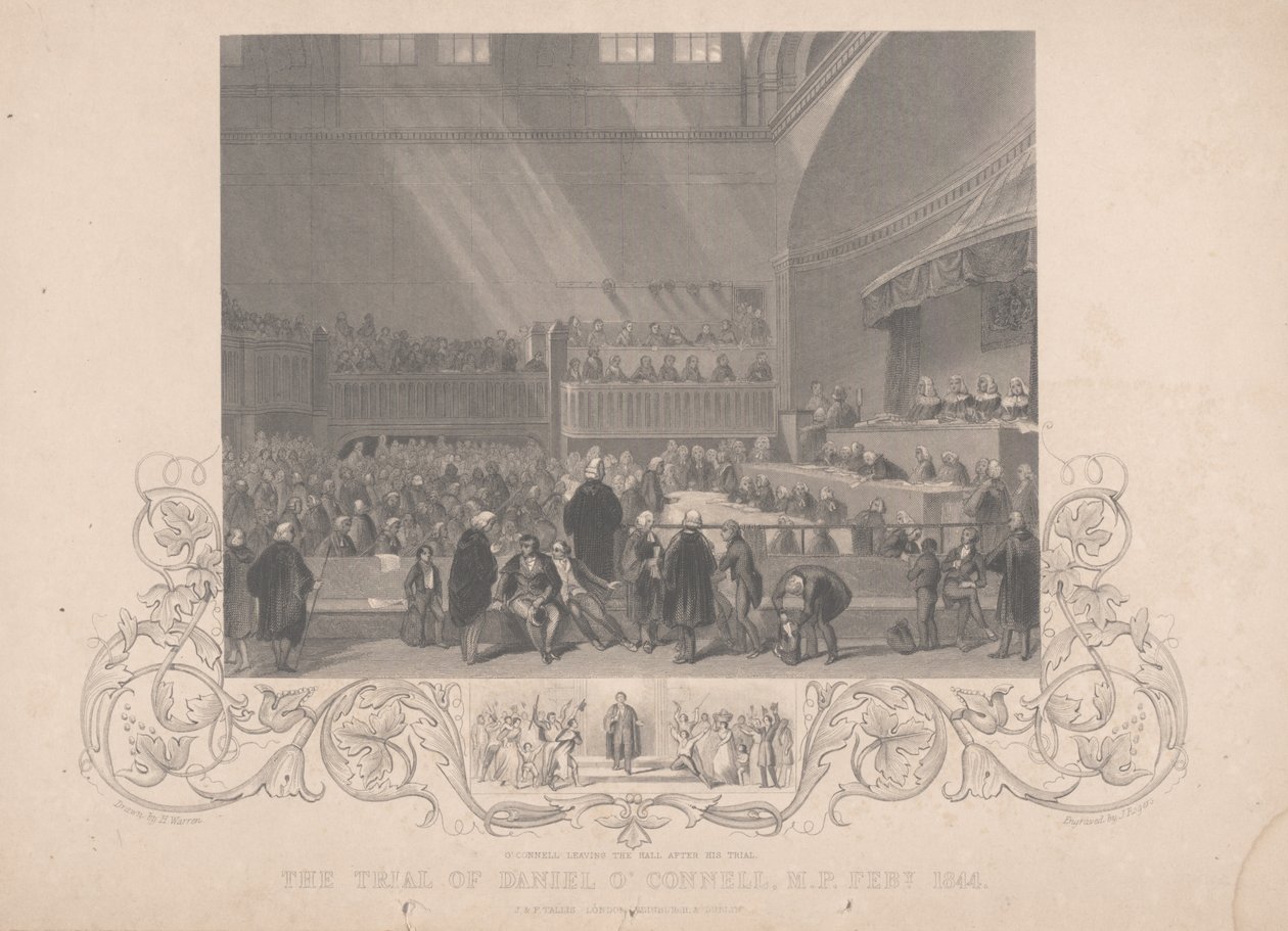 Julgamento de Daniel O&39;Connell, MP em fevereiro de 1844, gravado por J. Rogers de Henry Warren