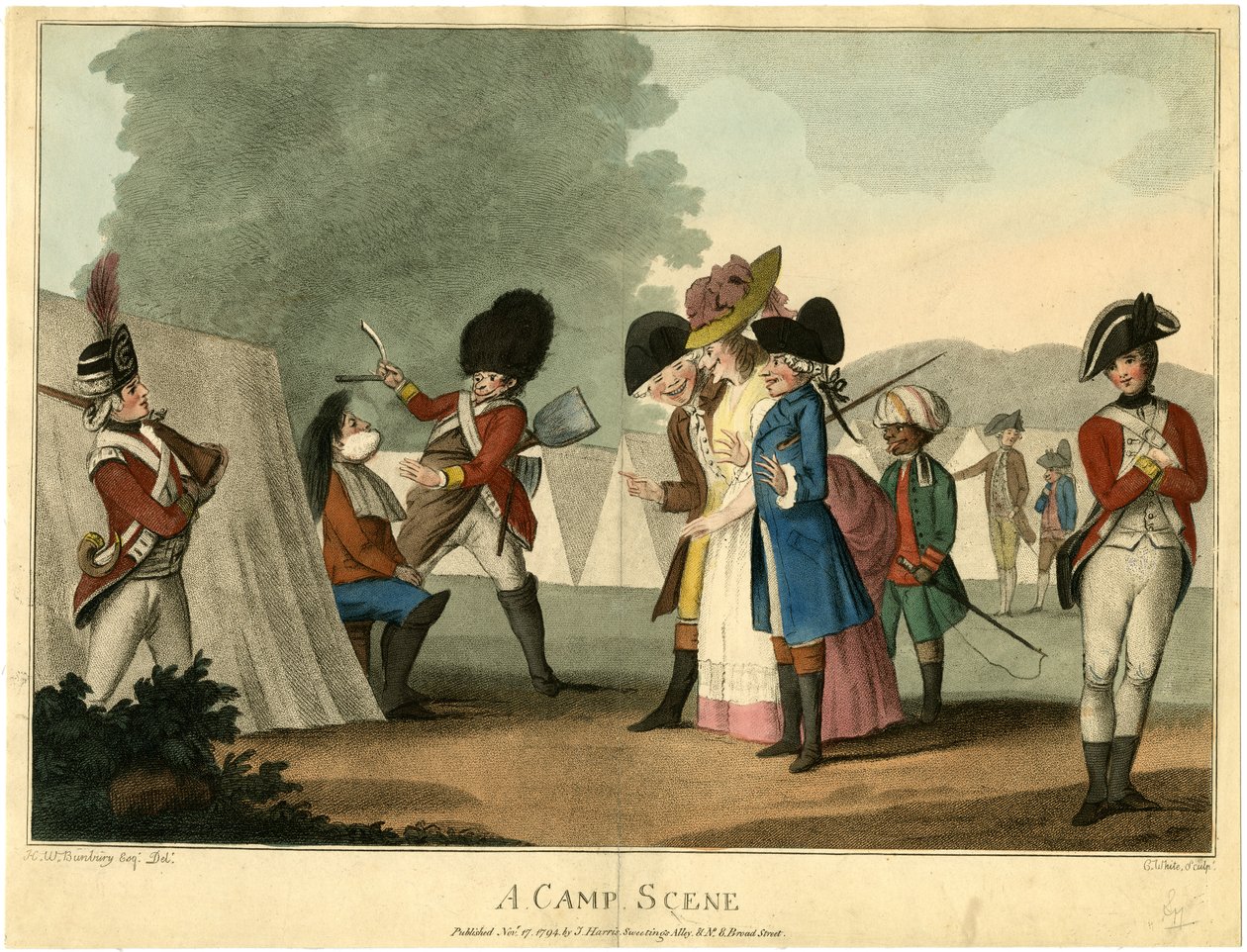 Uma cena de acampamento, 1794 de Henry William Bunbury