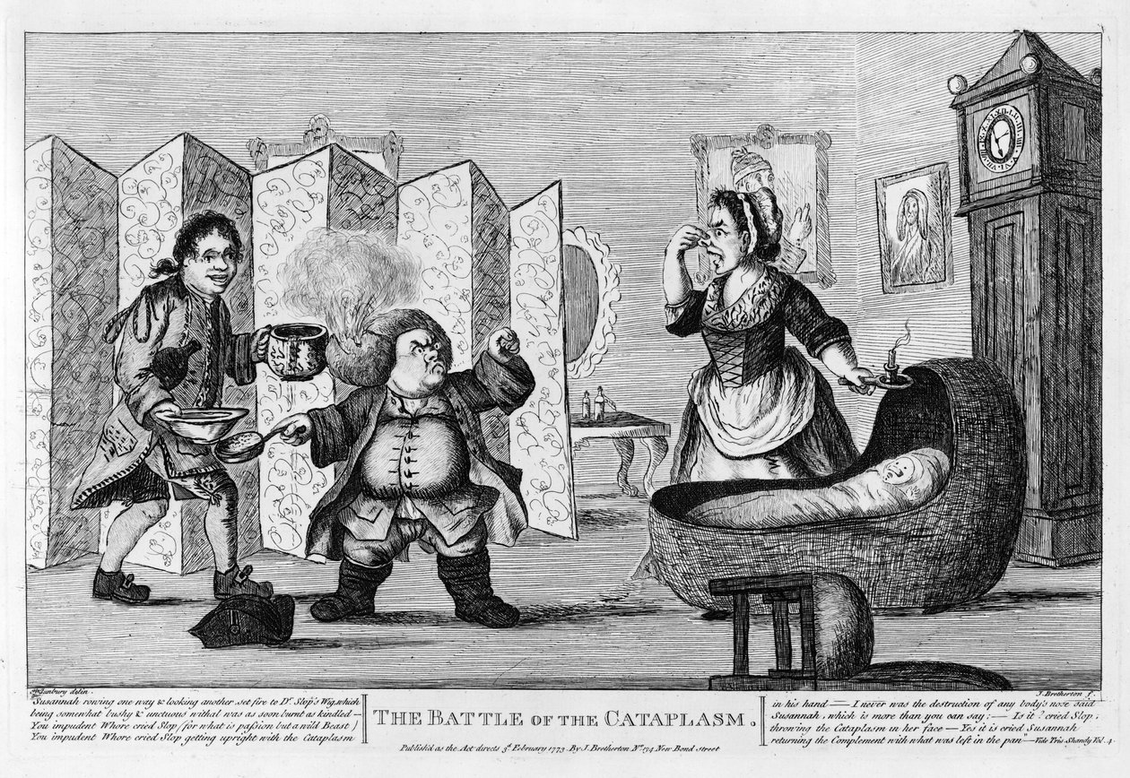 A Batalha do Cataplasma, pub. 1773 de Henry William Bunbury