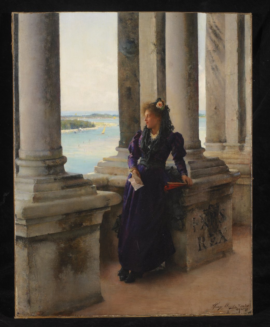 No Campanário do Campanário de São Marcos, Veneza, 1892 de Henry Woods