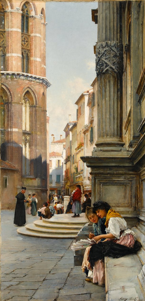 A Igreja do Frari e Escola de San Rocco, Veneza, 1892 de Henry Woods