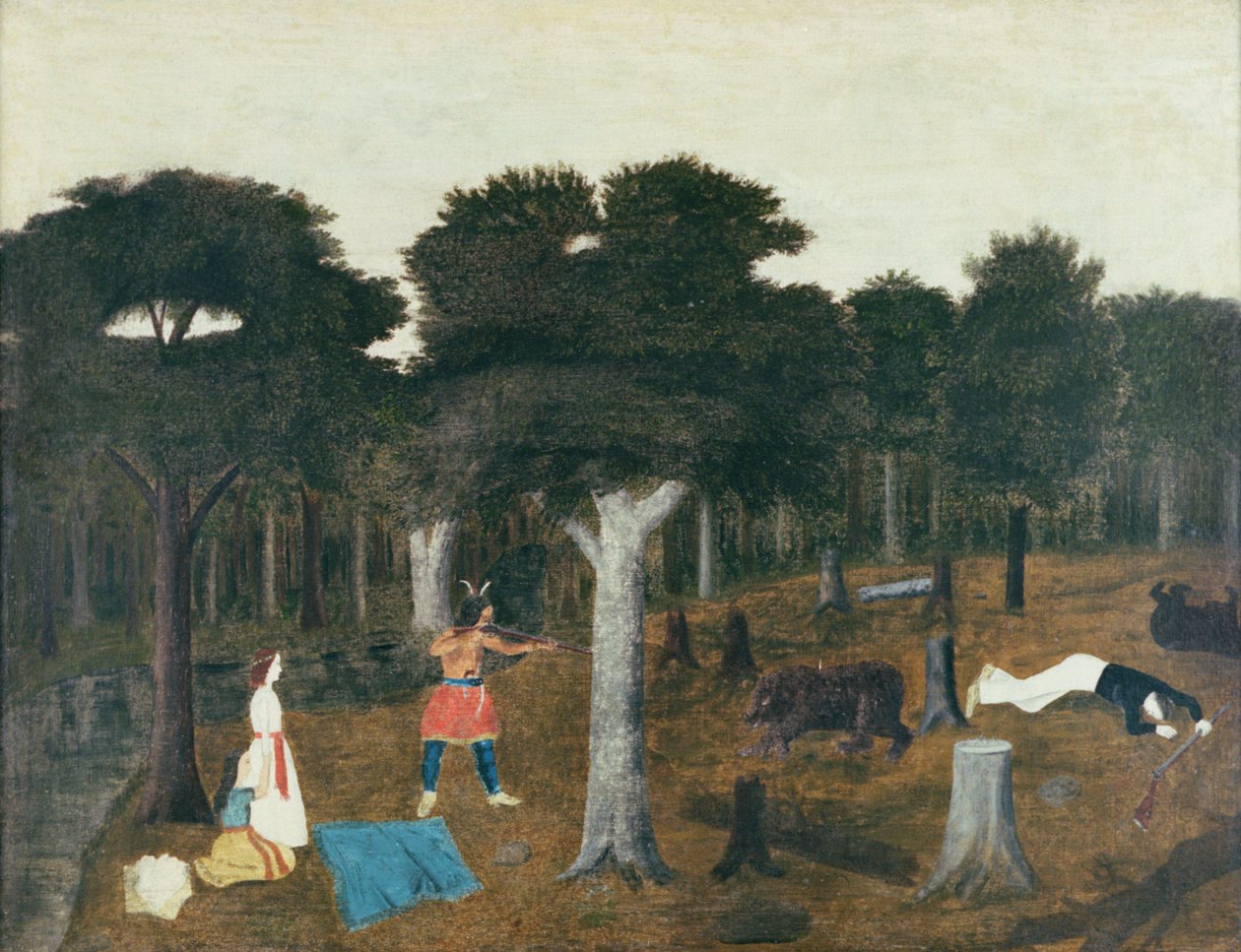 Ataque por ursos (óleo) de Henry de Valcourt Kip