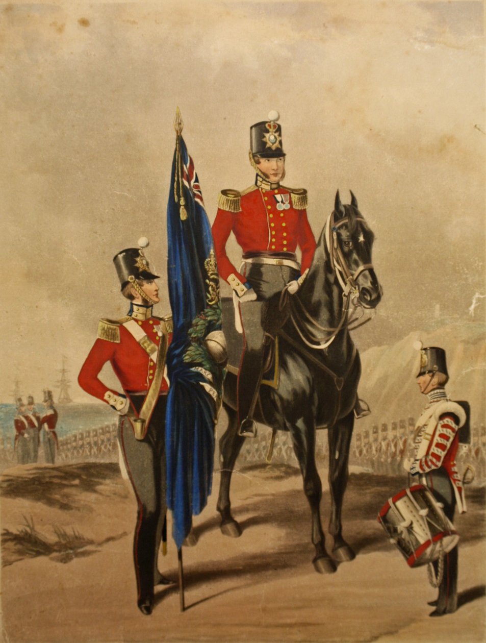 Royal Marines mostrando um oficial de campo e 2º tenente, 1850 de Henry de Daubrava