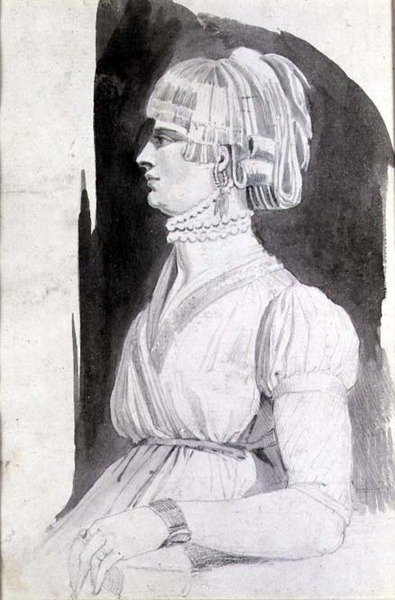 Estudo de uma mulher (lápis, caneta e lavagem) de Johann Heinrich Füssli