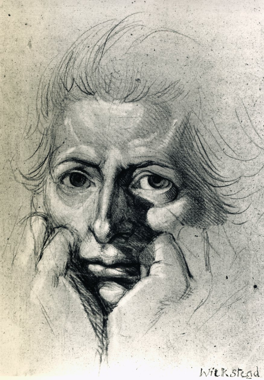 Estudo para auto-retrato, por Henry Fuseli (1741-1825), desenho. Suíça de Johann Heinrich Füssli