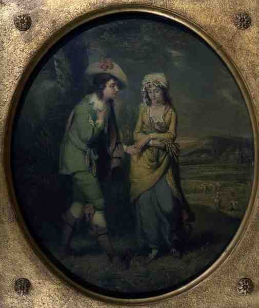 O Courtship (óleo sobre tela) de Henry (attr) Walton