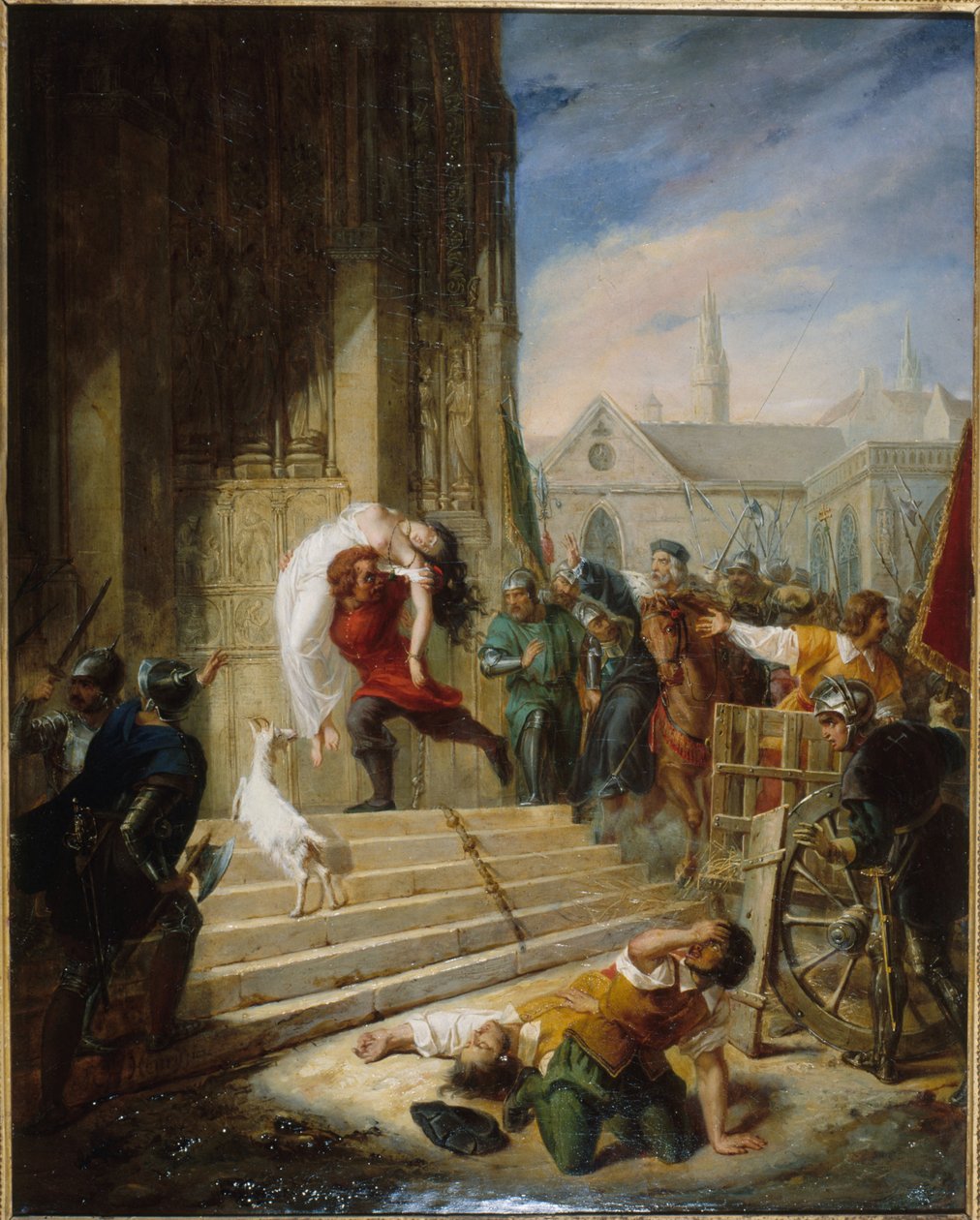 Quasimodo salva Esmeralda dos carrascos, 1832. de Henry