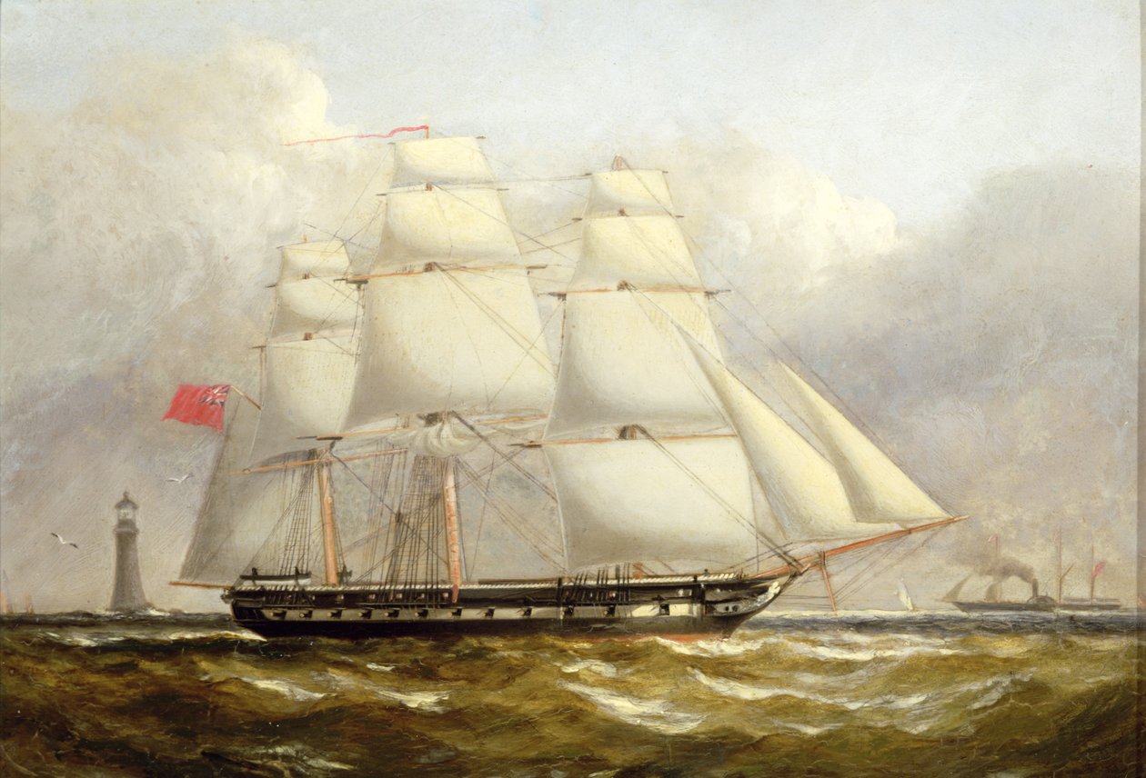 Uma fragata do farol de Eddystone de Henry A. Luscombe