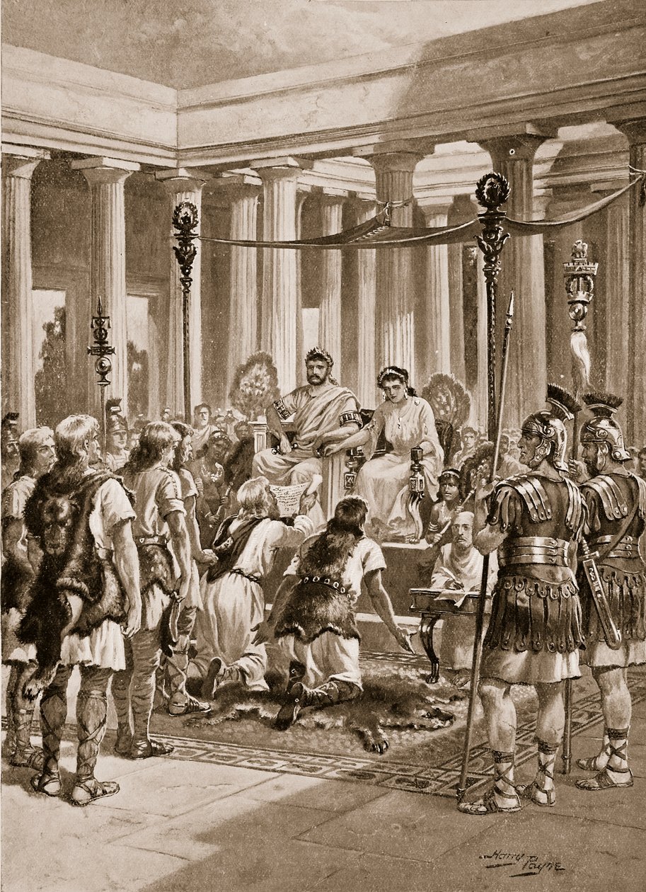 &39;The Groans of the Britons&39;, ilustração de &39;A História da Nação&39; de Henry A. Payne