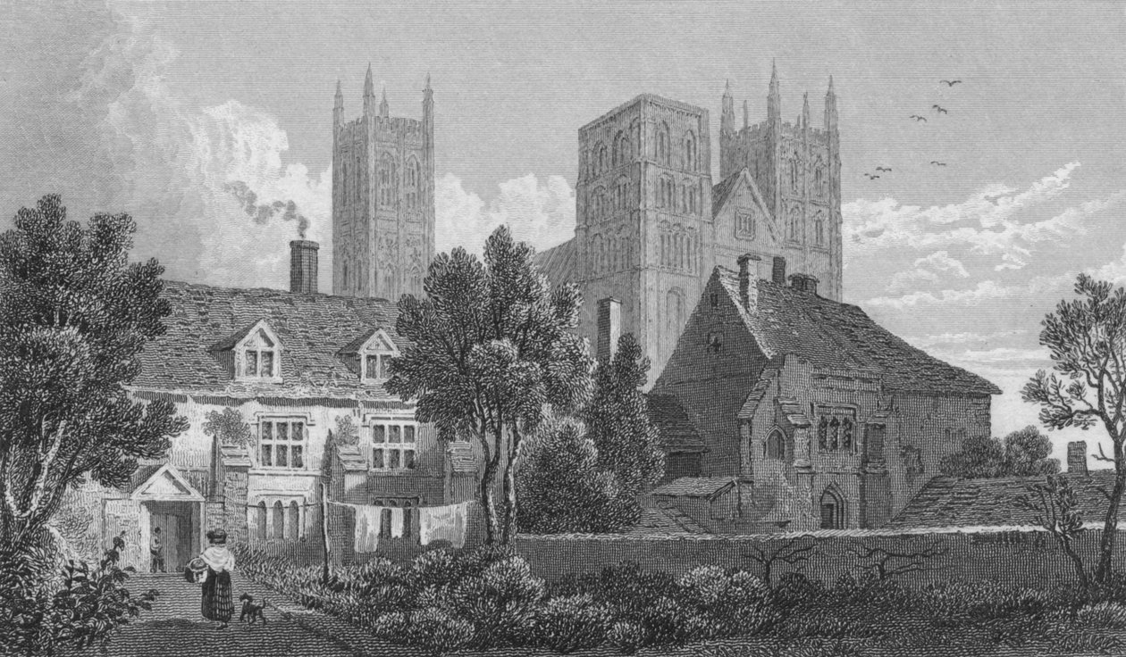Catedral de Canterbury. Kent, c1831 de Henry Adlard