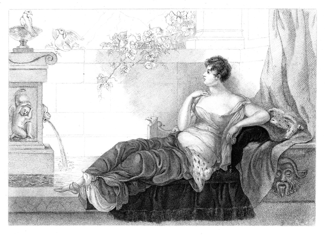 Mary Robinson 1757-1800, poeta e romancista inglês, 1830. de Henry Adlard
