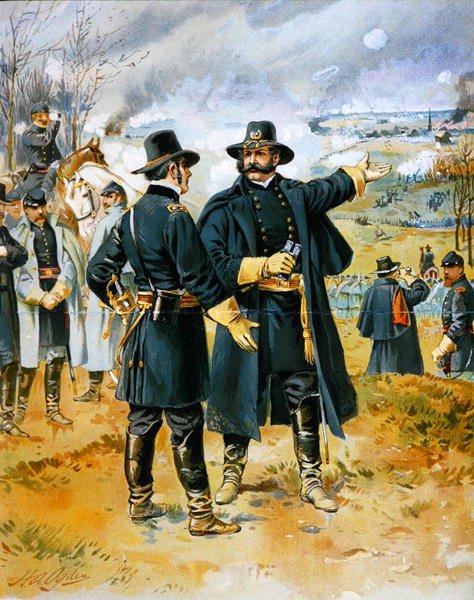 General Burnside (1824-81) na Batalha de Fredericksburg de Henry Alexander (after) Ogden