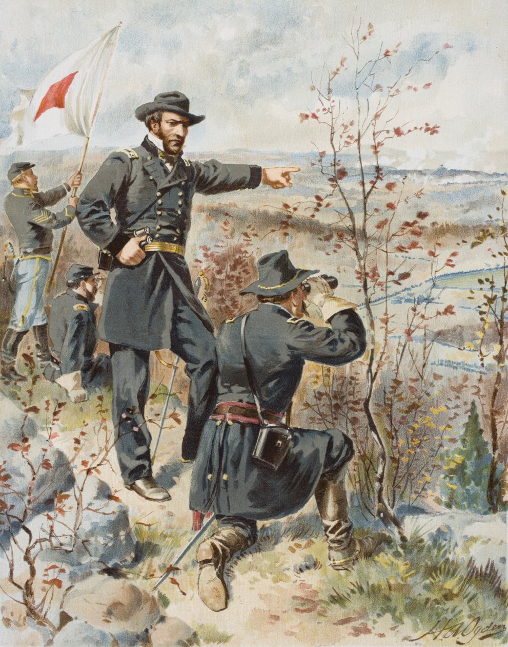 General Sherman na montanha Kenesaw durante a batalha do desfiladeiro Allatoona, 4 de Outubro de Henry Alexander (after) Ogden