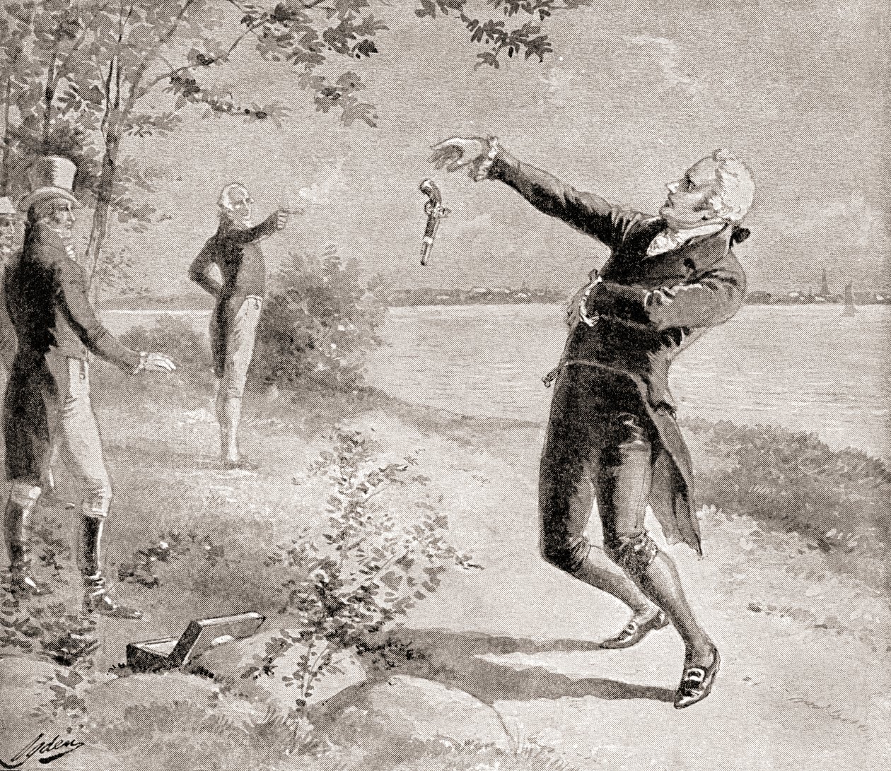 O duelo de Burr -Hamilton em 11 de julho de 1804, de The History of Our Country, publicado em 1905 de Henry Alexander Ogden