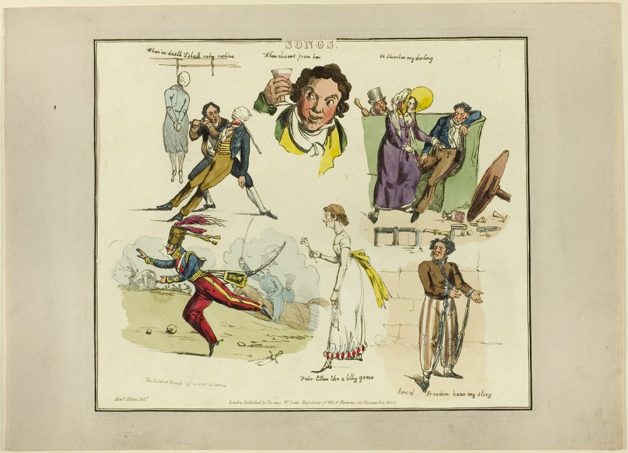 Prato das ilustrações às canções populares de Henry Alken