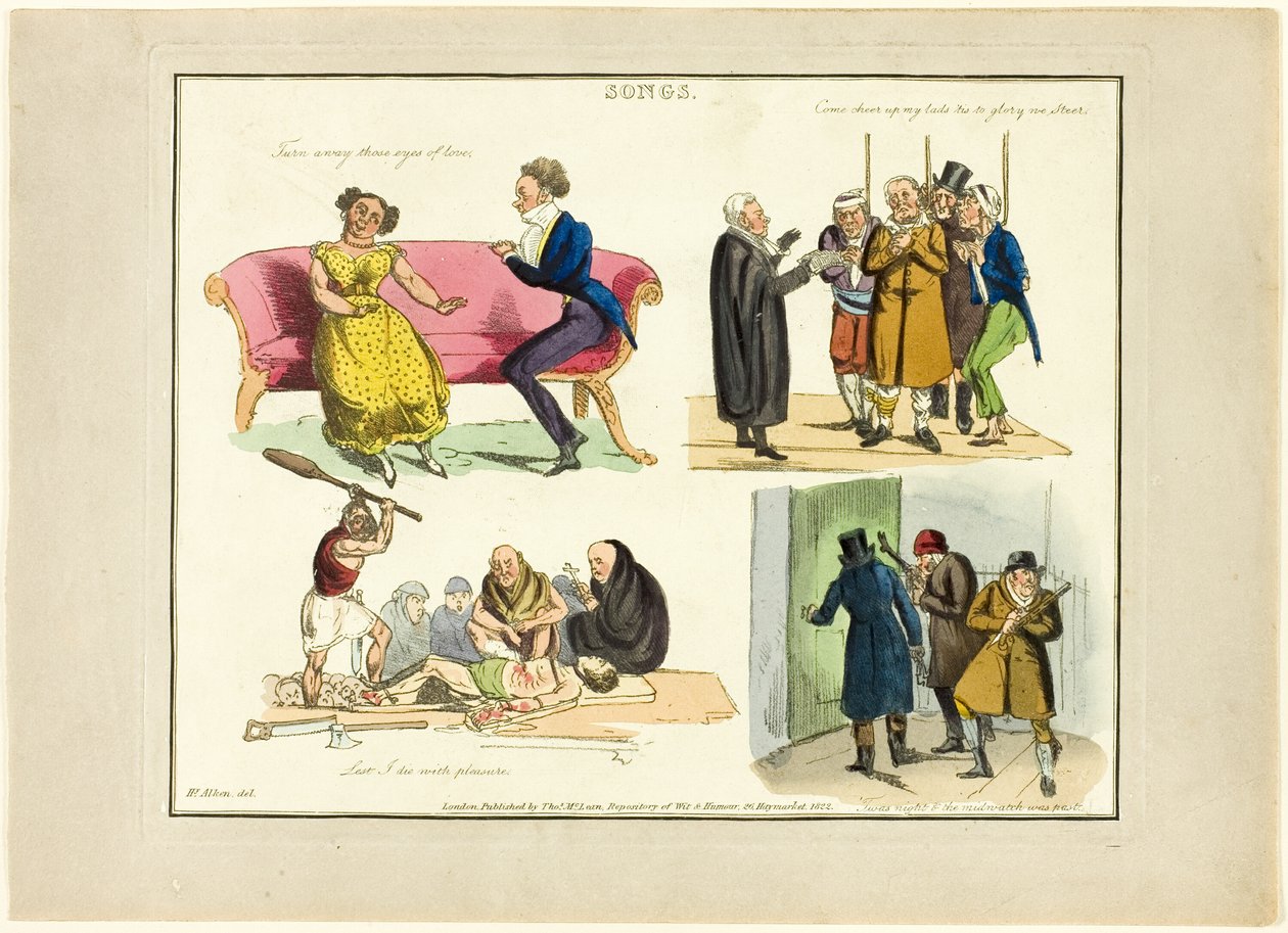 Prato das ilustrações às canções populares de Henry Alken
