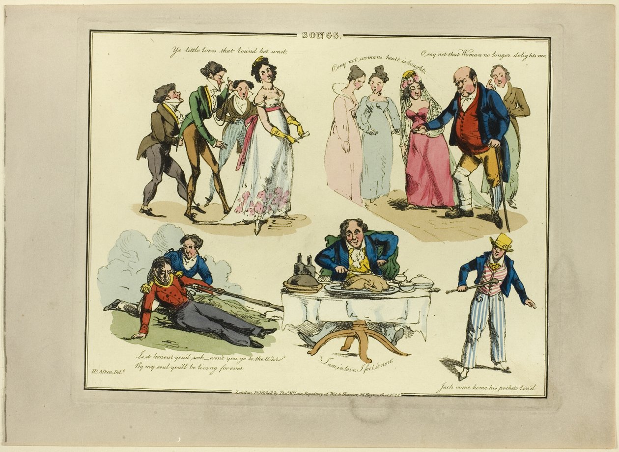 Prato das ilustrações às canções populares de Henry Alken