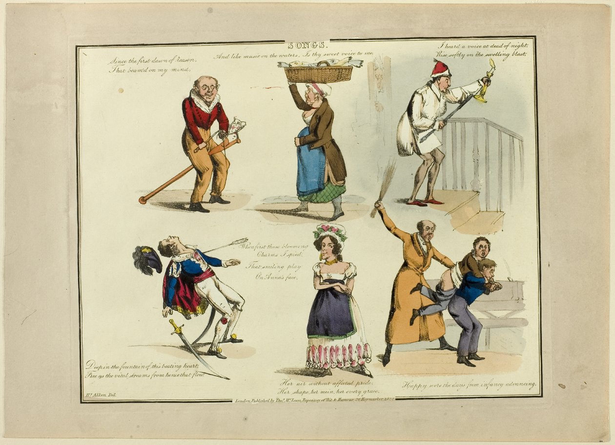 Prato das ilustrações às canções populares de Henry Alken