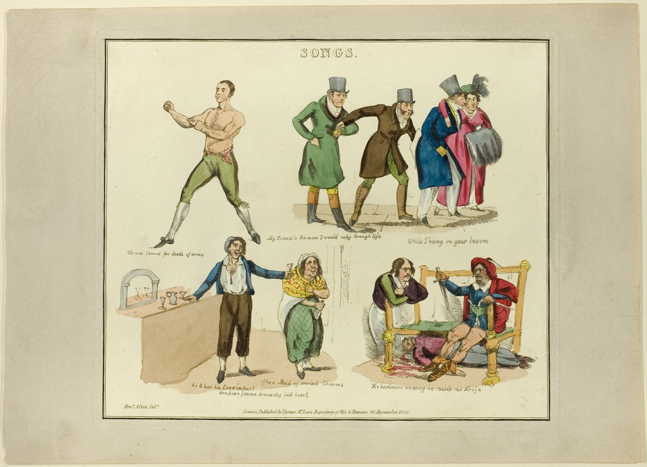 Prato das ilustrações às canções populares de Henry Alken