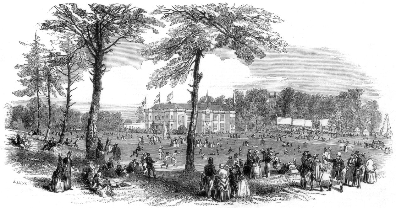 Lugar, temperança e vínculo do festival da Irmandade Universal, Hartwell, Buckinghamshire, 1851. de Henry Anelay