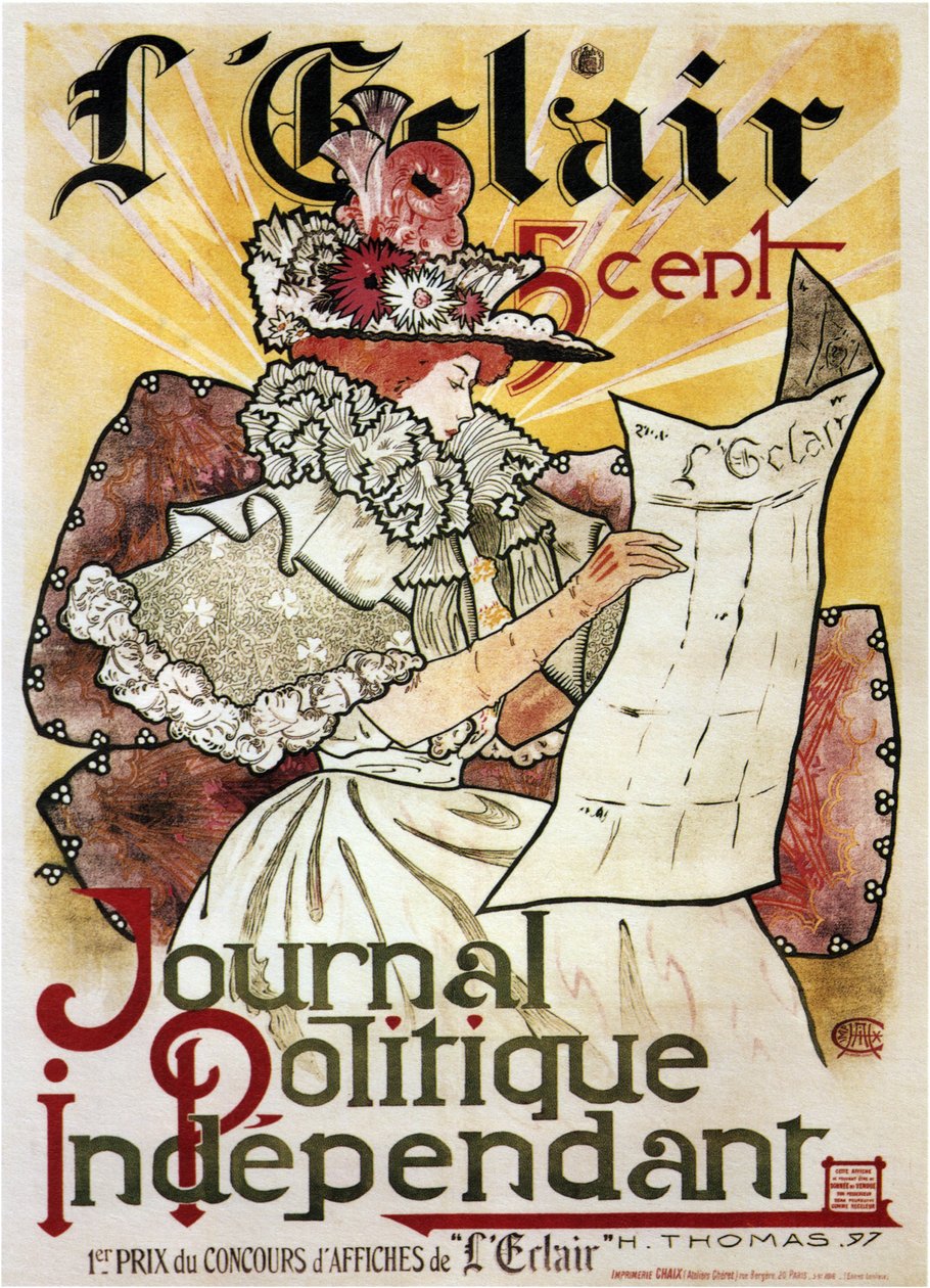 LEclair: Cartaz independente do jornal político, 1897 de Henry Atwell Thomas